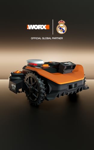 Worx Landroid Vision Cloud WR308E 2WD Mähroboter mit Night-Mow-Modul, kabelloser Rasenmähroboter für bis zu 800 m², (KI-Hinderniserkennung, VSLAM +