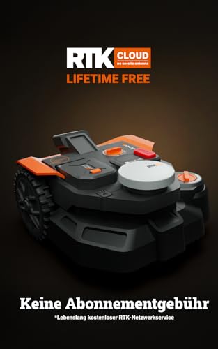 Worx Landroid Vision Cloud WR308E 2WD Mähroboter mit Night-Mow-Modul, kabelloser Rasenmähroboter für bis zu 800 m², (KI-Hinderniserkennung, VSLAM +