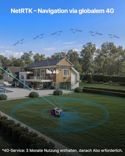 ANTHBOT M5 Mähroboter ohne Begrenzungskabel, Neuer Genie mit NRTK-Navigation & Dual-Vision, bis 500 m² (max. 700 m²), Schnitthöhe per App