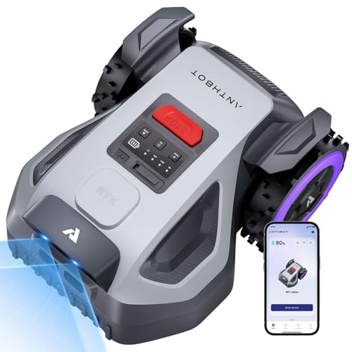 ANTHBOT M5 Mähroboter ohne Begrenzungskabel, Neuer Genie mit NRTK-Navigation & Dual-Vision, bis 500 m² (max. 700 m²), Schnitthöhe per App