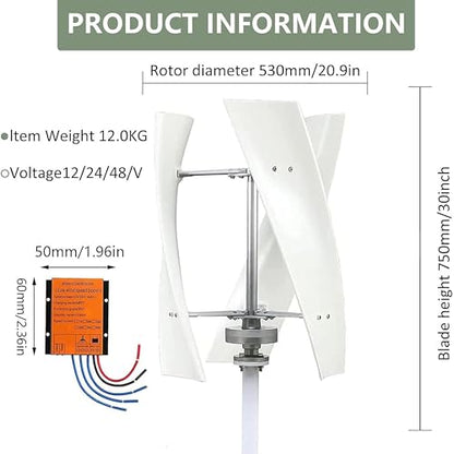 3000 W Geräuscharme Vertikale Windturbine, Magnetschwebebahn, 3-Phasen-Wechselstrom, 12 V, 24 V, 48 V, 220 V, Vertikaler Energiegenerator