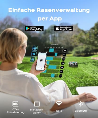 YARDCARE M800Plus Mähroboter ohne Begrenzungskabel,GPS Positionierung+3D Vision Rasenmäher Roboter ohne Kabel,800 m²,U-förmiger Mähmodus, App,150