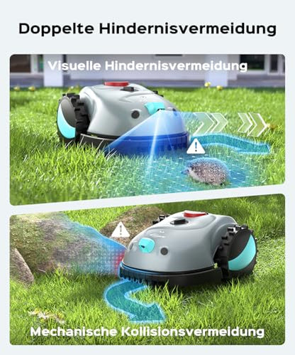 YARDCARE V100 Mähroboter ohne Begrenzungskabel, mit Vision Navigation, 150 Hinderniserkennung, Rasenroboter bis zu 150 m², Akku Rasenmäher Roboter