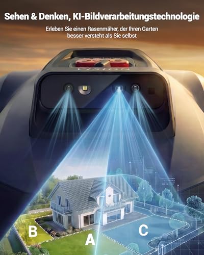 Natural Expressions Performance 7 Mähroboter ohne Begrenzungskabel mit Garage, 500m² Rasenmäher kein RTK mit Vision 3.0 KI-Navigation