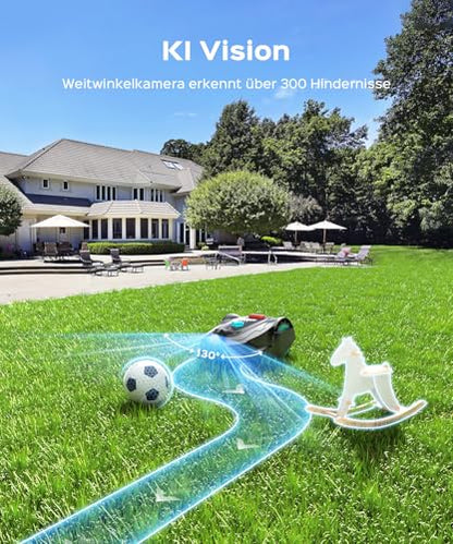 YARDCARE M800Plus Mähroboter ohne Begrenzungskabel,GPS Positionierung+3D Vision Rasenmäher Roboter ohne Kabel,800 m²,U-förmiger Mähmodus, App,150