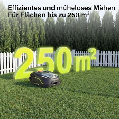 SUNTEK SRM2025 Mähroboter ohne Begrenzungskabel, KI Pure Vision Rasenmäher Roboter für 250 m² mit automatischer Kartierung, 35% Steigung