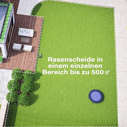 SUNTEK Mähroboter ohne Begrenzungskabel für 500 m², KI Pure Vision Rasenmäher Roboter mit automatischer Kartierung, 35% Steigung, Wasserdichtigkeit