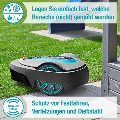 Gardena Mähroboter smart SILENO Life 750 m² Set: Innovative LONA AI-Technologie, Steuerung per App, SensorControl, für Steigungen bis zu 35 Prozent