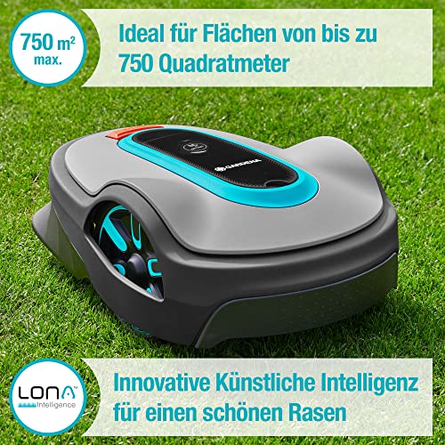 Gardena Mähroboter smart SILENO Life 750 m² Set: Innovative LONA AI-Technologie, Steuerung per App, SensorControl, für Steigungen bis zu 35 Prozent