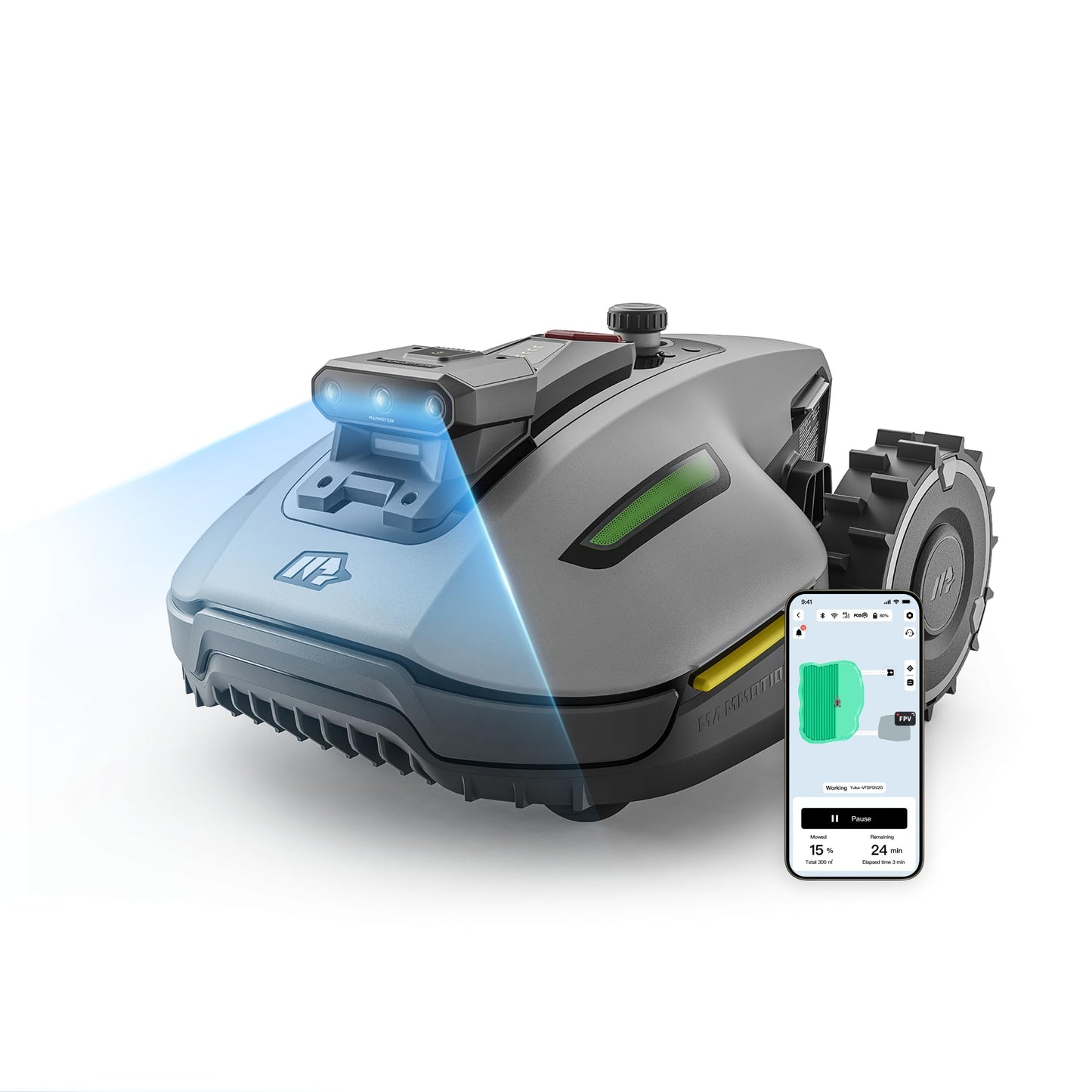 Cecotec Mähroboter Ohne Begrenzungskabel Conga Grasshopper 800 ProAI. Kamera-Navigation, bis 800 m², App-Steuerung, 30–60 mm Schnitthöhe, 200 mm