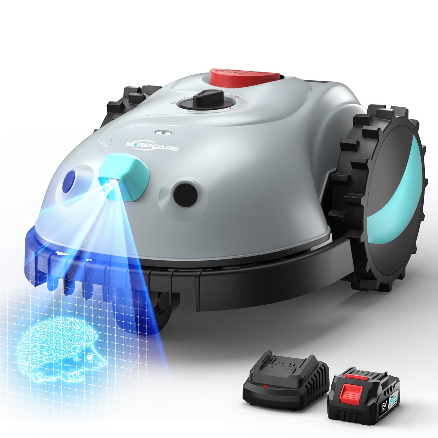 YARDCARE V100 Mähroboter ohne Begrenzungskabel, mit Vision Navigation, 150 Hinderniserkennung, Rasenroboter bis zu 150 m², Akku Rasenmäher Roboter